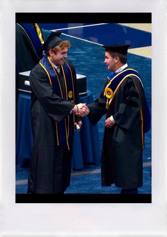 Shaking hands at graduation