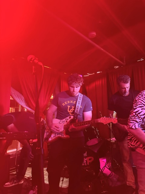 Barret performing live on electric guitar