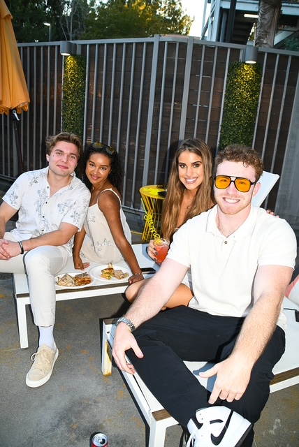 Friends at social event